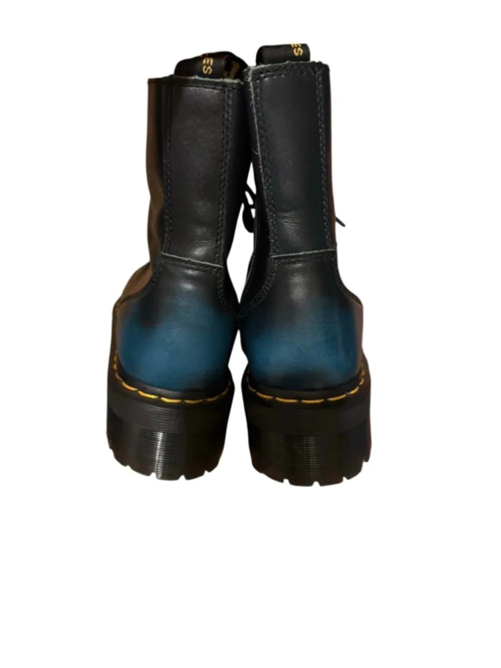 Dr. Martens Jadon Black Blue Platform Boots Size 8